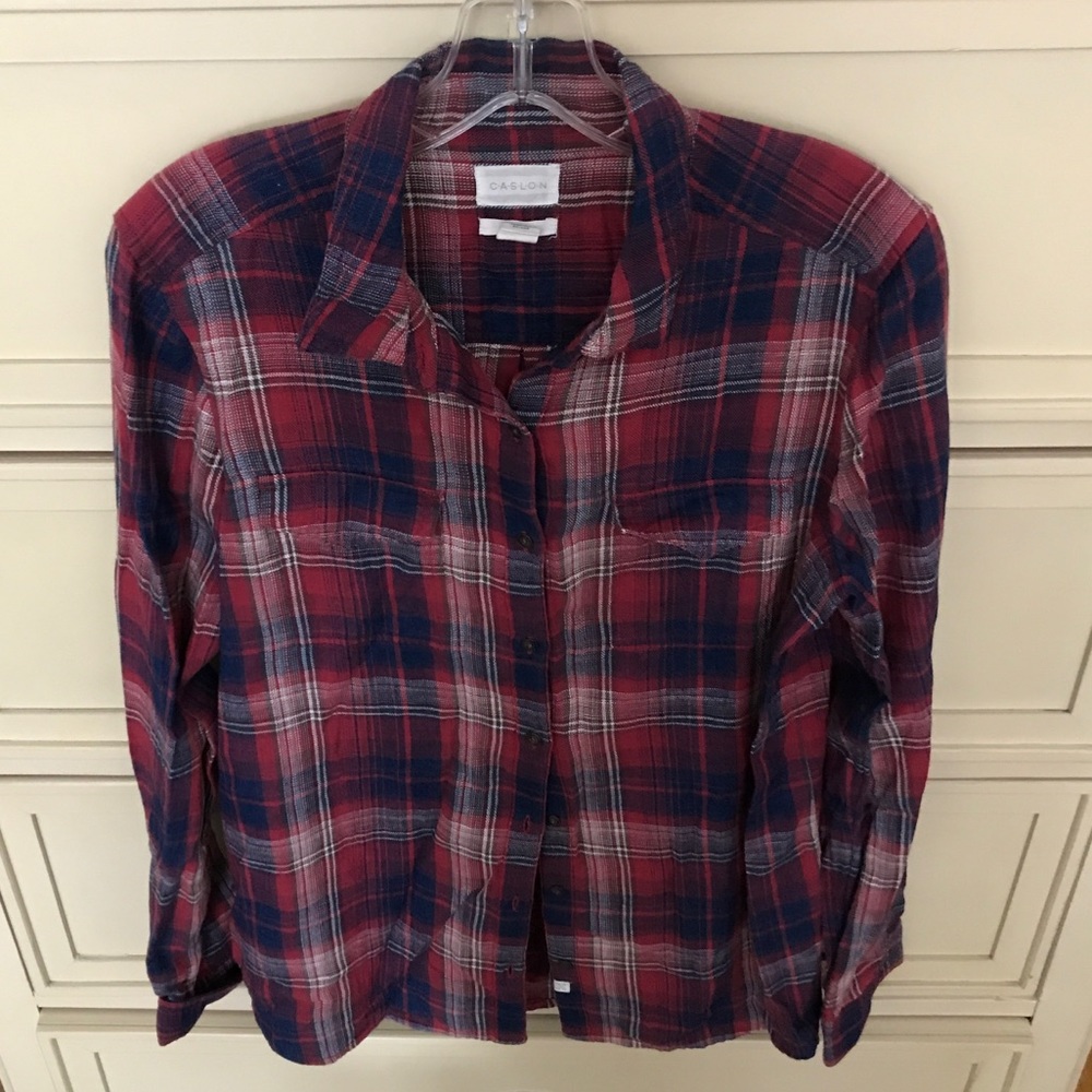 Caslon Plaid Long Sleeve Button-Down Classic Fit